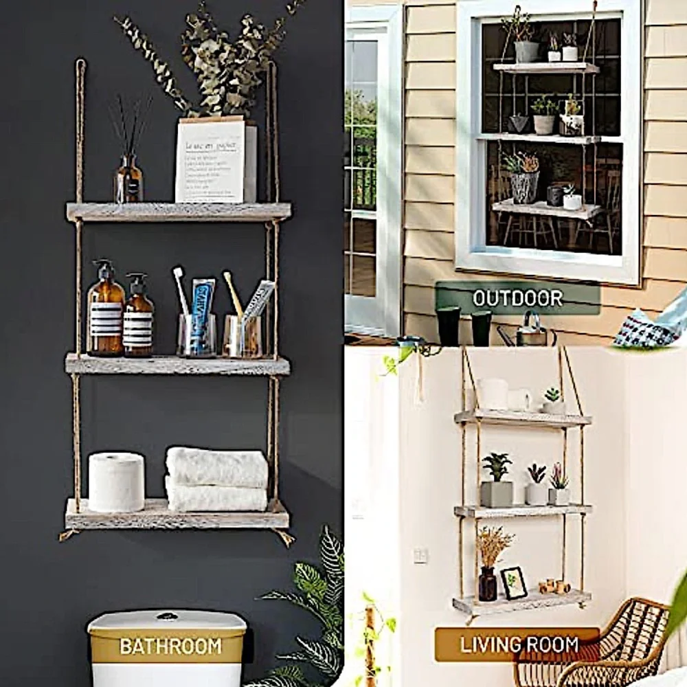 3 Tier Adjustable Floating Shelves